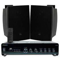 Som Ambiente Jbl Barbearia 02 Caixas Jbl C521 + Amplificador Bluetooth Usb Sd Controle Remoto