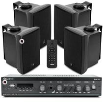 Som Ambiente Jbl Bluetooth Home Casa Sala Barbearia Usb Controle Remoto + 4 Caixas Parde Jbl