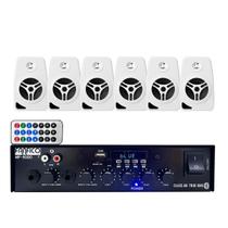 Som Ambiente Mf-9000 Bluetooth + 6 Falantes Caixa Branca