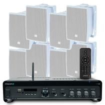 Som Ambiente Receiver Amplificador Slim 3200 Optical Bluetooth Controle Usb + 8 Caixas Jbl C321