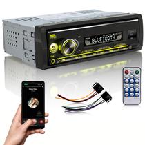 Som Auto Rádio Automotivo Aparelho MP3 para Carro Entrada USB SD Aux Bluetooth HT-1125 - H-Tech