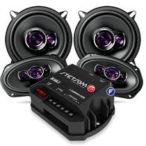 Som Automotivo Alto Falantes Porta e Tampão 300w Rms + Amplificador Stetsom