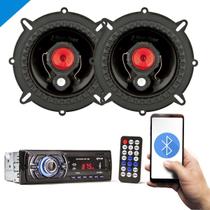 Som Automotivo Bluetooth Usb + Alto Falante 5Pol Bomber 100W