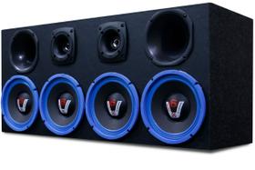 Som Automotivo Caixa Trio 4 Alto Falantes 8 Pol + Corneteira