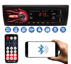 Som Automotivo Com Bluetooth Auto Rádio 2x Usb Sd Aparelho Mp3 Player 
