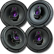 Som Automotivo Kit Combo 4 Alto Falantes Triaxial 6pol. 150W 4ohms Preto para Portas de carro
