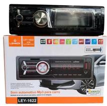 Som Automotivo Lehmox Ley-1622 Rádio Bluetooth FM MP3 com Conectividade e Som de Alta Qualidade para Carro Som Automotivo Lehmox Ley-1622 Rádio Bluetooth FM MP3 com Conectividade e Som de Alta Qualidade para Carro