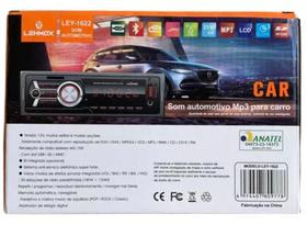Som Automotivo Lehmox Ley-1622 Rádio Bluetooth FM MP3 com Conectividade e Som de Alta Qualidade para Carro