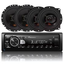 Som Automotivo Mp3 Player Pioneer Bluetooth Usb Mvh-s235bt + 4 Alto Falantes Jbl 200w Rms Potencia