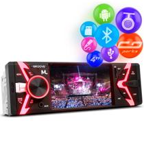 Som Automotivo Multilaser Groove P3341 MP5 Player 1 Din Som Bluetooth LCD MP3 USB AUX App Android