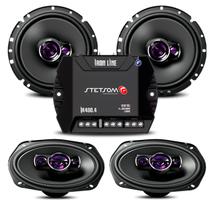 Som Automotivo Par Alto Falante 6x9 Pioneer 69 + Auto Falante 6 Pol + Amplificador Stetsom