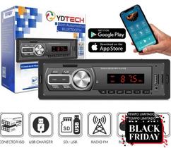 Som automotivo radio bluetooth mp3 player usb universal ydtech
