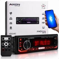 Som Automotivo Rádio Carro MP3 Player Universal Aikon Proton 1 Din Bluetooth RGB USBC Com Controle Som Automotivo Rádio Carro MP3 Player Universal Aikon Proton 1 Din Bluetooth RGB USBC Com Controle