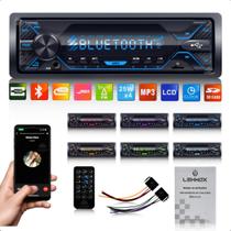 Som automotivo Radio mp3 bluetooth LEY-1852A Aparelho Auto Radio 7 Cores Fm muda de cor