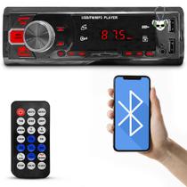 Som Automotivo Rádio Mp3 Light Universal 1Din Bluetooth Carregador via USB Entrada Aux Cartão Sd