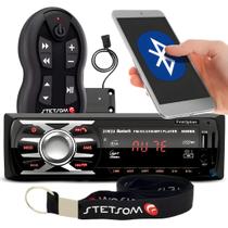 Som Automotivo Rádio para Carro Pendrive USB Bluetooth Leitor Cartão SD RCA Controle Longa Distância