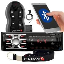 Som Automotivo Rádio para Carro Pendrive USB Bluetooth Leitor Cartão SD RCA Controle Longa Distância