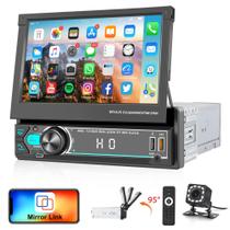 Som Automotivo Rimoody 1 DIN - Tela Touchscreen 7" Flip Out com Bluetooth