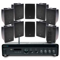 Som Para Hotel Empresas Eventos 10 Caixa Jbl Potente Preta + Amplificaor Bluetooth Optical Usb