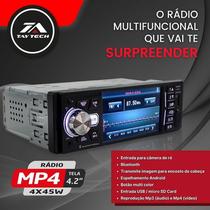 Som Pra Carro Multimidia Rádio Dvd Mp4 Espelhamento + Câmera - Tay Tech First Option Winner E-tech