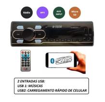 Som Rádio Automotivo Bluetooth Usb Card Sd Aux Fm Mp3 Htech