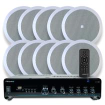 Som Varanda Gourmet Jbl Som Ambiente Teto Gesso Embutir 10 Arandelas Jbl + Amplificador Bluetooth