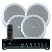 Som Varanda Gourmet Jbl Som Ambiente Teto Gesso Embutir 4 Arandelas Jbl + Amplificador Bluetooth