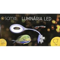 Soma Luminária Led C7 Branca (7W) Led Branco/Azul Bivolt Soma Luminária Led C7 Branca (7W) Led Branco/Azul Bivolt