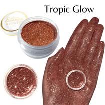 Sombra asa de borboleta Glitter Cor Tropic Glow - Bitarra Beauty microparticulas em po com alta pigmentação e brilho para sua maquiagem