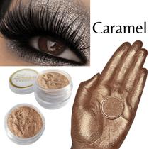 Sombra asa de borboleta pigmento cor Caramel - Bitarra Beauty microparticulas em po com alta pigmentação e brilho para sua maquiagem