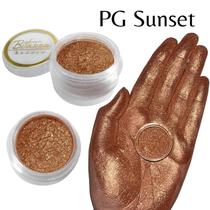 Sombra asa de borboleta pigmento cor Sunset - Bitarra Beauty microparticulas em po com alta pigmentação e brilho para sua maquiagem