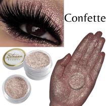 Sombra asa de borboleta Pigmento e Glitter Cor Confette - Bitarra Beauty microparticulas em po com alta pigmentação e brilho para sua maquiagem