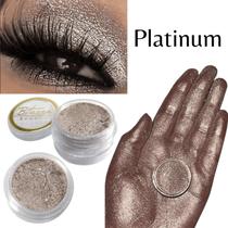 Sombra asa de borboleta Pigmento e Glitter Cor Platinum - Bitarra Beauty microparticulas em po com alta pigmentação e brilho para sua maquiagem