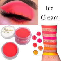 Sombra asa de borboleta ultrapigmento Cor Neon Ice Cream - Bitarra Beauty microparticulas em po com alta pigmentação organica e artististica