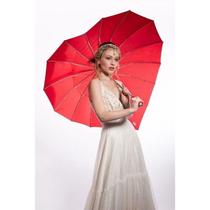 Sombrinha Coração Vermelha 16 Varetas Resistente com Cabo de Borracha EVA Estilo e Proteção