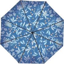 Sombrinha Guarda Chuva Estampa Floral Azul 94cm Dobravel Bolsa - Stuf
