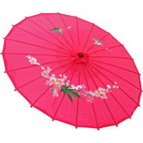 Sombrinha Japonesa em Bambu Pink Floral Sombrinha Japonesa em Bambu Pink Floral