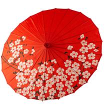 Sombrinha Oriental Vermelha Sakura Estampada - 83 cm x 54 cm - Hachi8