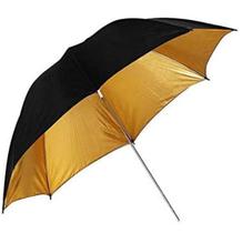 Sombrinha Rebatedora Preta e Dourada - 84cm