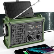Somente rádio meteorológico de emergência com energia solar e de manivela Somente rádio meteorológico de emergência com energia solar e de manivela