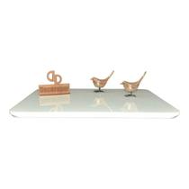 Somente Tampo Retangular Laqueado Com Vidro 120x80 Branco Somente Tampo Retangular Laqueado Com Vidro 120x80 Branco