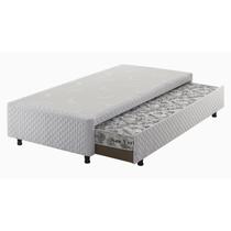 Sommier Auxiliar Espuma Bordado Solteiro 88x188x36cm Branco/Cinza Ecoflex Sommier Auxiliar Espuma Bordado Solteiro 88x188x36cm Branco/Cinza Ecoflex