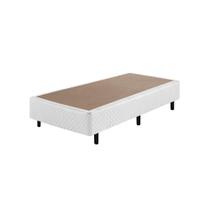 Sommier Solteiro Soft Comfort Branco com Pés Fixo e Tecido Bordado - 88x188x40 cm