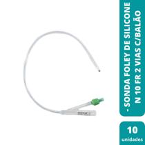 Sonda foley de silicone n 10 fr 2 vias 3-5ml (cx c/10) - well lead Sonda foley de silicone n 10 fr 2 vias 3-5ml (cx c/10) - well lead