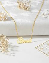 Sônia colar de nome personalizado folh a ouro 18k Sônia colar de nome personalizado folh a ouro 18k