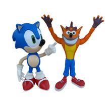 Sonic e Crash Collection - 2 Bonecos Grandes - Super Size Figure Collection