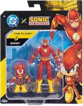 Sonic e DC Liga da Justiça Pack 2 Bonecos Articulados Sonic 6 Cm e The Flash 13 cm Sunny