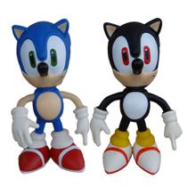 Sonic e Sonic Preto Collection - 2 Bonecos Grandes