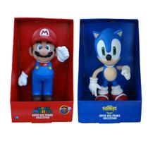 Sonic e Super Mario Bros Collection - 2 Bonecos Grandes - Super Size Figure Collection