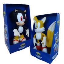 Sonic Preto e Tails Collection - 2 Bonecos Grandes - Super Size Figure Collection